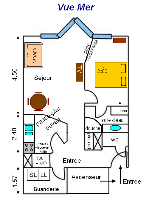 Plan intrieur de l'appartement  DIEPPE en cours