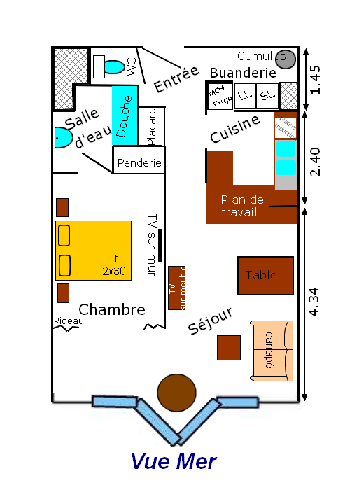 Plan intrieur de l'appartement 333  DIEPPE